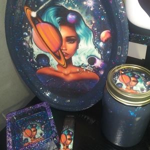 Galaxy girl rolling tray set